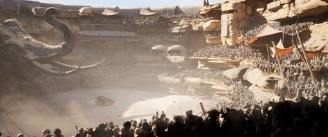 ArtStation - Fighting In The Arena, Fabio Montorzi Arena Concept Art, Fantasy Arena, Jama Jurabaev, Design Dragon, The Arena, Fantasy Aesthetic, Unreal Engine, Fantasy World, Art Shop