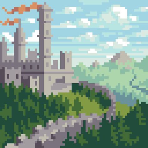 Pixel Art Landscape, Piskel Art, 8 Bit Art, Pixel Art Background, Pixel Art Tutorial, Arte 8 Bits, 8bit Art, Cool Pixel Art, Pixel Art Characters