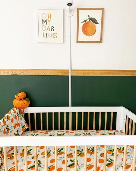 Clementine Baby Nursery, Orange Nursery Girl, Clementine Nursery, Lily Nursery, Baby Nesting, Pronto Pup, Orange Nursery, Twins Nursery, Nursery Idea