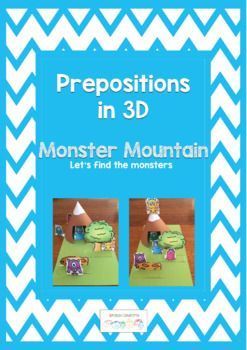 Prepositions - Monster Mountain 3D.  Build this easy model to teach 3D before moving to 2 D Teach Prepositions, Teaching Prepositions, Preschool Language, Spatial Concepts, Easy Model, Slp Resources, Receptive Language, Expressive Language, You Monster