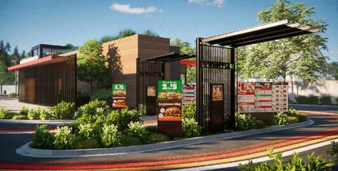 burger king's restaurant of the future features a touchless, post-pandemic design Futuristic Restaurant, Digital Menu Boards, Brooklyn Park, Digital Menu, Point Design, Bon Appetite, Drive Thru, Restaurant Branding, Food Restaurant