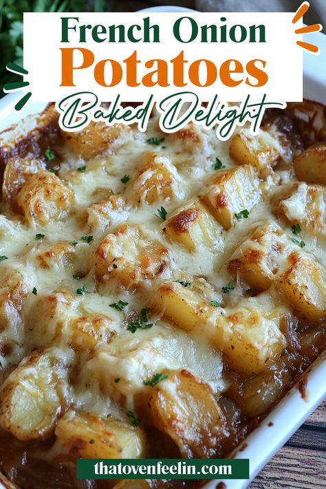 null French Onion Potatoes Au Gratin, French Onion Potato Bake, Baking Potato Recipes, Potato Onion Recipes, Potato Receipts, Potato Recipes Dinner, French Onion Potatoes, Recipes Using Potatoes, Potato Casserole Recipes