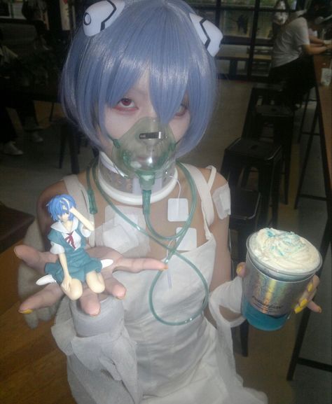 Rei Ayanami Cosplay, 트위터 헤더, Evangelion Cosplay, Crystal Castles, 얼굴 드로잉, Evangelion Art, 일본 패션, Neon Evangelion, Rei Ayanami