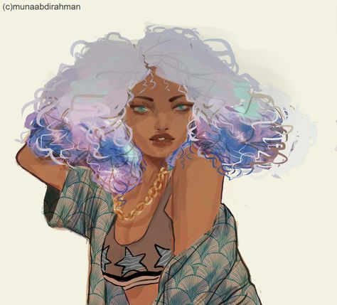 ArtStation - cloud witch, muna abdirahman African Witch, Witchy Artwork, Cloud Hair, Npc Ideas, Witch Things, Crystal Kingdom, Collage Pictures, Witch Characters, Witchy Art