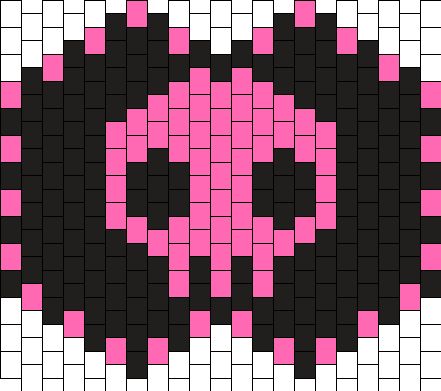 Kuromi Kandi Pattern, Kandi Mask Patterns Numbered, Kuromi Kandi, Kandi Patterns Templates, Kuromi Skull, Kandi Mask Patterns, Kandi Mask, 2023 Crafts, Kandi Cuff Patterns