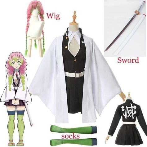 Mitsuri Cosplay, Cosplay Store, Coat Belt, Top Cosplay, Kanroji Mitsuri, Anime Wigs, Anime Demon Slayer, Anime Cosplay Costumes, Anime Inspired Outfits