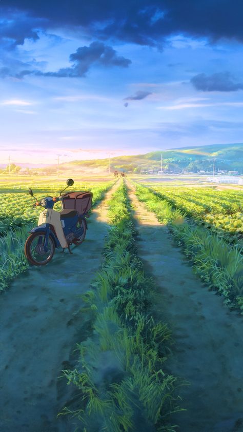 cr: owner Makoto Shinkai Movies, Your Name Wallpaper, Japanese Countryside, Makoto Shinkai, Anime Places, Sky Photography Nature, Dreamy Landscapes, Studio Ghibli Art, Wallpaper Animes