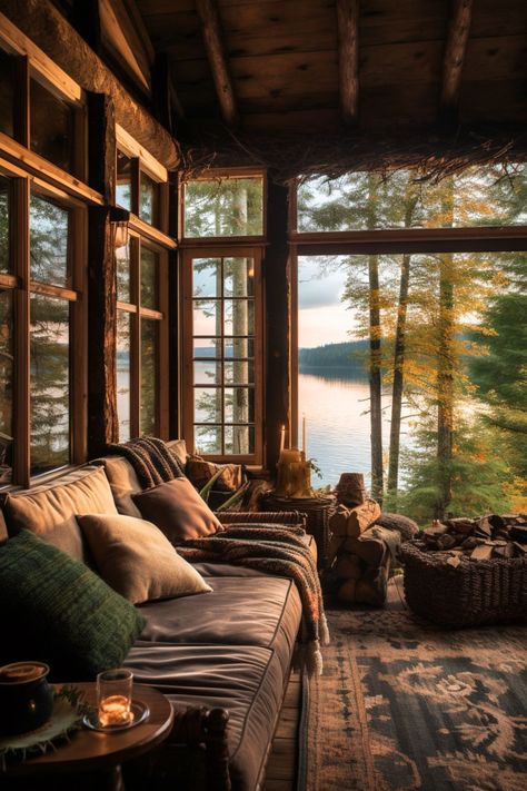 Turn your small log cabin into a cozy haven with our blog post! Packed with creative tips and ideas, learn how to maximize space, choose rustic decor, and create a warm, inviting atmosphere. #LogCabinLiving #CozyHomeIdeas #RusticCharm Cabin Homes Interior, Log Cabin Living, Rustic Bedroom Furniture, Log Cabin Interior, Cozy Log Cabin, Cabin Living Room, Cabin Aesthetic, Log Cabin Ideas, Small Log Cabin