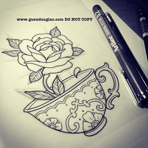 Two of two for tomorrow! Teacup and rose in honour of her Oma ☕❤ @salonserpenttattoo #tattoo #tattoos #amsterdamtattoo #tea #teatime #teacup #tealovers #rose Tea Cup Tattoo Design, Teacup Drawing, Tea Cup Tattoo, Tattoos Feather, Tea Tattoo, Teacup Tattoo, Draw Tattoo, Cup Tattoo, Moon Tattoos