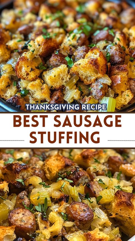 Thanksgiving Recipes: Best Sausage Stuffing (Thanksgiving Recipe) Best Cornbread And Sausage Stuffing Recipe, Thanksgiving Recipes Stuffing Sausage, Classic Sausage Stuffing Recipes Thanksgiving, Best Sausage Dressing Recipe Thanksgiving, Sausage Stuffing Recipe Pepperidge Farm, Portuguese Sausage Stuffing, Thanksgiving Stuffing With Sausage And Mushrooms, Spicy Sausage Stuffing Thanksgiving, Sausage Mushroom Stuffing Thanksgiving