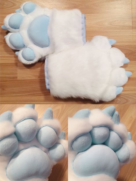 Kemonokapi Fursuit, Kemono Fursuit Paws, Mochi Paws Fursuit, How To Make Fursuit Paws, Fursona Paws, Cinnamonroll Cosplay, Fursuit Paws Pattern, Kawaii Fursuit, Bunny Fursuit