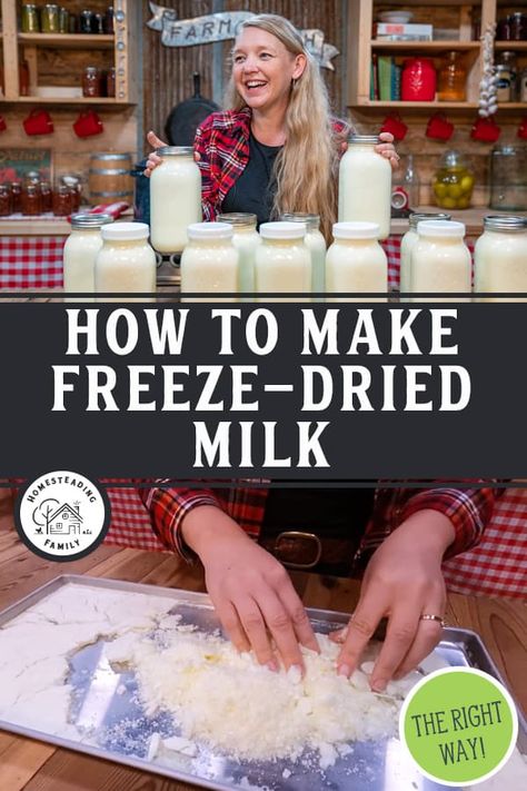 Freeze Milk, Freezing Milk, Dried Milk, Freeze Dried Food Storage, Homesteading Family, Harvest Right Freeze Dryer, Best Freeze Dried Food, Low Acid Recipes, Canning Food Preservation