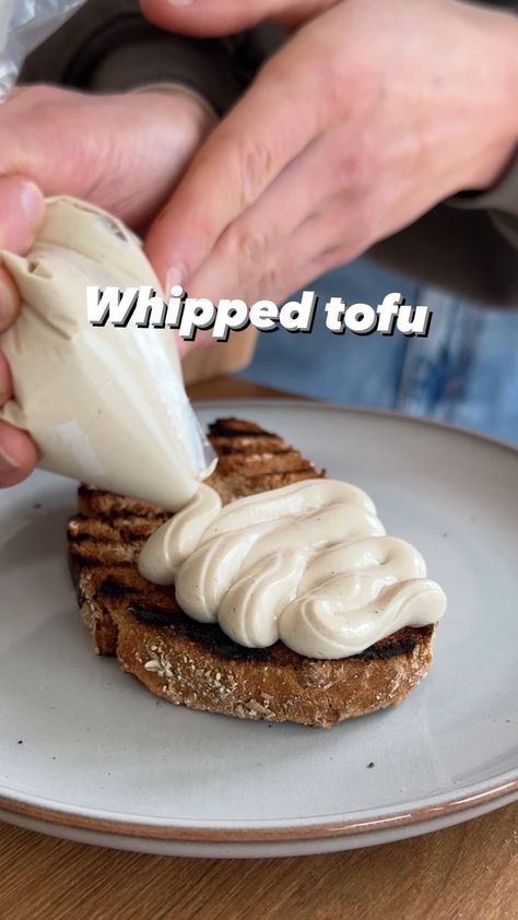 WHIPPED TOFU 🌱 I‘ve seen this recipe at @sovegan and I HAD to try it (because I was a little sceptical hehe) and this stuff is GOOD!… | Instagram Whipped Tofu, Tofu Cream Cheese, Firm Tofu, Ginger Syrup, On Toast, Tofu Recipes, Vegan Cheese, Vegan Breakfast, Vegan Recipes Easy