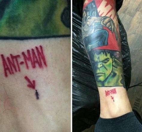 The Best Funny Pictures Of Today's Internet Marvel Sleeve, Fandom Tattoos, Avengers Tattoo, Man Tattoo, Comic Tattoo, Marvel Tattoos, Geniale Tattoos, Funny Tattoos, Friends Laughing