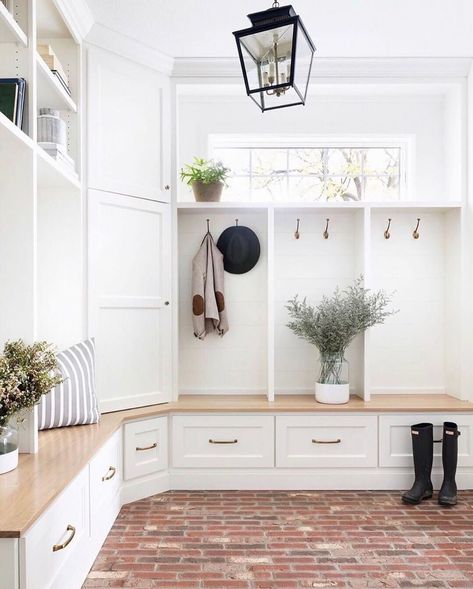 Laundry Room/mudroom, Mudroom Remodel, Farmhouse Mudroom, Mudroom Flooring, Farmhouse Entry, Style Me Pretty Living, Mudroom Decor, Mudroom Laundry Room, Bench Outdoor