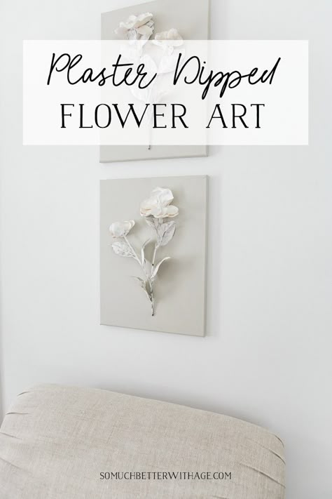 Clay Flower Art, Plaster Of Paris Art, Wood Floors Ideas, Spray Plaster, Plaster Paris, Plaster Flowers, Paris Crafts, Plaster Relief, Paris Flowers