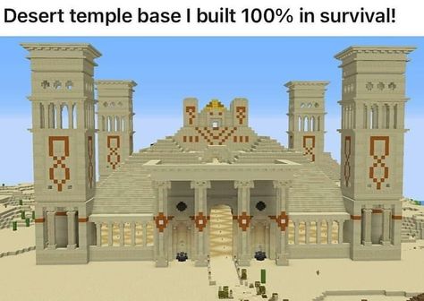 Minecraft Builds and Memes🤣’s Instagram photo: “Omg this was built in survival? . Follow @craftbenchmc for more . via: u/_A_Person_Named_will” Minecraft Pyramid, Minecraft Temple, Desert Temple, Minecraft Building Guide, Minecraft Castle, Minecraft Room, Cute Minecraft Houses, Minecraft City, Minecraft Plans