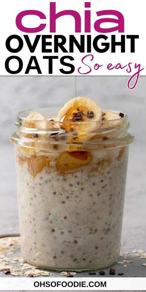 See how to make chia overnight oats with a few kitchen staples. This easy chia seed overnight oats recipe is the perfect healthy breakfast recipe to start your day right. The best part is that this overnight oats with chia seeds recipe is versatile and ready in 5 minutes! If you love the idea of a healthy chia overnight oats recipe with banana and peanut butter you have to try it! Click for the full peanut butter banana chia overnight oats recipe, and follow for more overnight oats recipes! Chia Seed Overnight, Chia Seed Overnight Oats, Chia Seeds Recipe, Overnight Oats With Chia Seeds, Oats With Chia Seeds, Overnight Oats With Chia, Chia Overnight, Banana And Peanut Butter, Chia Overnight Oats