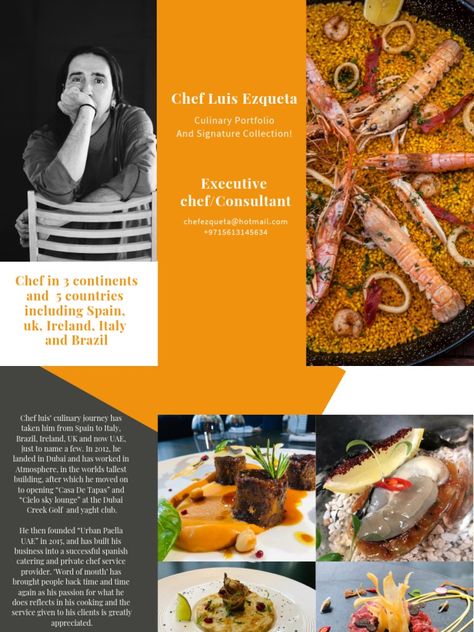 Chef Portfolio Layout, Chef Portfolio, European Restaurant, Patisserie Shop, Free Portfolio Template, Filipino Street Food, Fashion Flyer, Portfolio Samples, Portfolio Examples