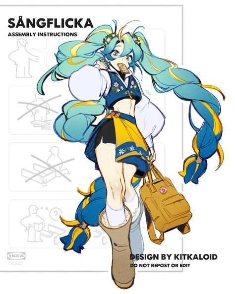 Different Country Miku, Kitkaloid Art, Halloween Costumes Anime, Hatsune Miku Costume, Miku Outfits, Brazilian Miku, Hatsune Miku Outfits, Cosplay Couple, Miku Hatsune Chibi