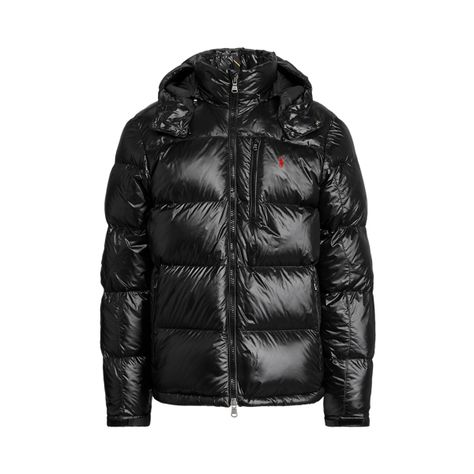 The Gorham Utility Glossed Down Jacket for Men | Ralph Lauren® UK Ralph Lauren Jacket, Man Down, Warm Down, Black Down, Black Puffer, Shell Jacket, Designer Clothes For Men, Polo Ralph Lauren Mens, Ralph Lauren Men