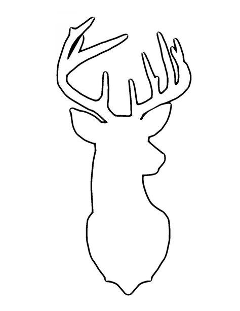 Buck Head Silhouette Outline Deer Head Outline, Deer Silhouette Printable, Deer Outline, Printable Snowflake Template, Silhouette Nails, Hirsch Silhouette, Bird Outline, Deer Head Silhouette, Snowflake Template