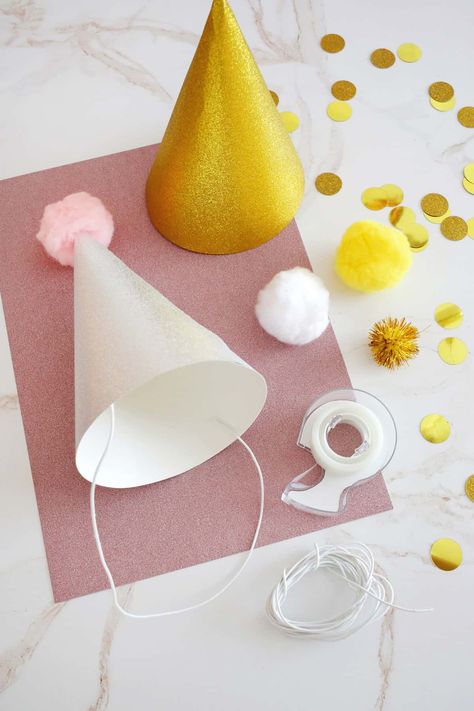 Party Hat Template - Childhood Magic Diy Nye Hats For Kids, Diy Party Hats For Toy Animals, Diy New Years Eve Hats, How To Make Party Hats, How To Make A Party Hat, Diy Birthday Party Hats, Nye Hats, Diy Party Hat, Baby Birthday Hat