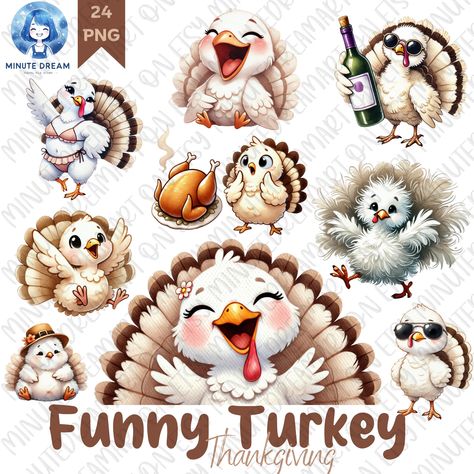 Thanksgiving Pictures Image, Turkey Images Clip Art, Turkey Illustration Cute, Cute Turkey Clipart, Thanksgiving Turkey Clipart, Turkey Sublimation Designs, Thanksgiving Digital Stickers, Barn Crafts, Funny Turkey