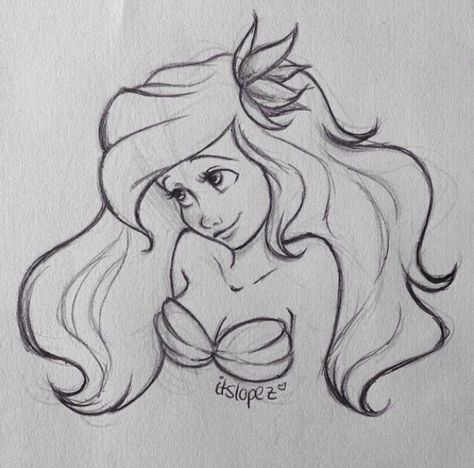 Aerial Pencil Drawing Artwork ~By Itslopez Easy Disney Drawings, Disney Drawings Sketches, Drawing Hands, Mermaid Drawings, Disney Tattoo, Disney Art Drawings, Disney Princess Drawings, Princess Drawings, Disney Sketches