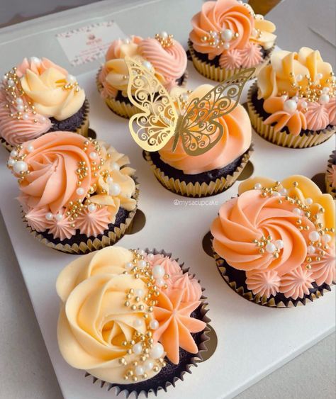 Elegant Cupcakes, Mini Torte, Cupcake Decorating Tips, Pretty Cupcakes, Cupcake Cake Designs, Cake Decorating Frosting, Cupcake Icing, Cupcake Designs, Cake Decorating Designs