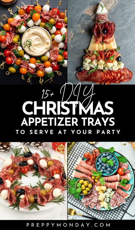 DIY Christmas Appetizer Trays Holiday Food Trays, Christmas Themes Appetizers, New Year Platter Ideas, Christmas Appetizer Tray, Christmas Party Platter Ideas, Holiday Themed Appetizers, Relish Tray Ideas Parties, Christmas Appetizer Board, Relish Tray Ideas For Christmas