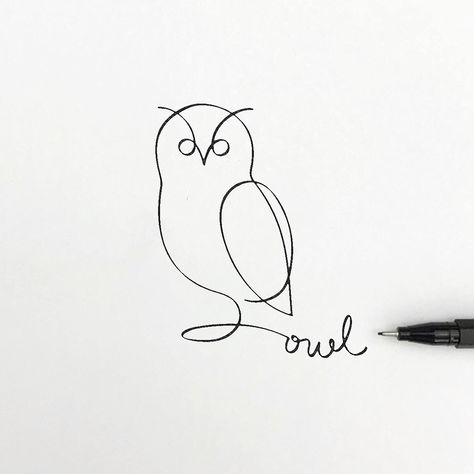 Simple line drawing series on Behance Owl Drawing Simple, Owl Tat, Simple Owl, Owl Sketch, Fox Tattoo Design, Drawing Series, Simple Line Drawing, Animal Tattoo Ideas, Owl Tattoo Design