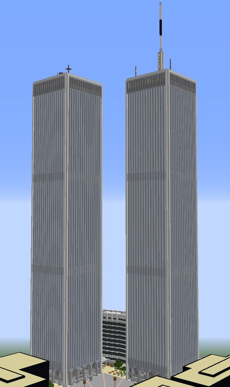 Towers Minecraft Ideas, Minecraft Twin House, Towers Minecraft, Minecraft Skyscraper Ideas, Minecraft City Builds, Minecraft City Layout, Minecraft Tall Tower Design, Minecraft Tall Tower, Skyscrapers Minecraft