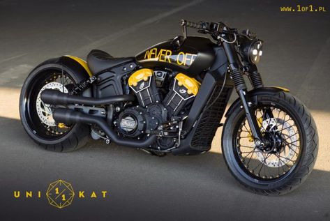 ▷ Indian Scout Bobber 'Never Off' by UNIKAT Motoworks Iron 883 Bobber, Indian Scout Custom, Indian Bobber, Indian Scout Bobber, Motos Bobber, Indian Motorcycle Scout, Scout Bobber, Honda Bobber, Vintage Indian Motorcycles