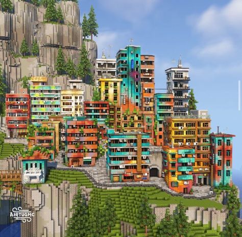 Bdoubleo100 Builds Minecraft, Minecraft Building Styles, Minecraft Mega Bases, Solarpunk Minecraft, Minecraft Mega Builds, Minecraft Mountain Base, Minecraft Mega Base Ideas, Minecraft Building Plans, Minecraft Mega Base