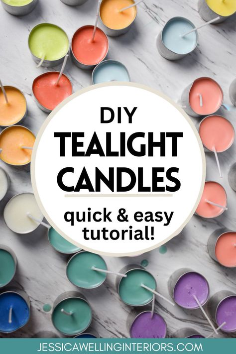 DIY Tealight Candles: quick & easy tutorial: overhead view of colorful tealight candles Diy Tealight Candles, How To Make Tea Light Candles, Candle Diy, Diy Tips And Tricks, Candle Wedding Favors, Tealight Candles, Break The Rules, Mini Candles, How To Make Tea