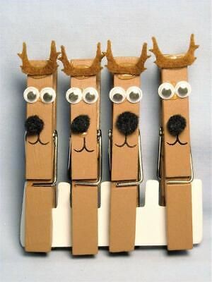 Clothespin Christmas Craft, Clothes Pin Reindeer, Reindeer Clothespin, Clothes Pin Ornaments, Clothespin Ornaments, Clothespin Crafts Christmas, Clothespin People, Clothespin Diy Crafts, Clothespins Diy