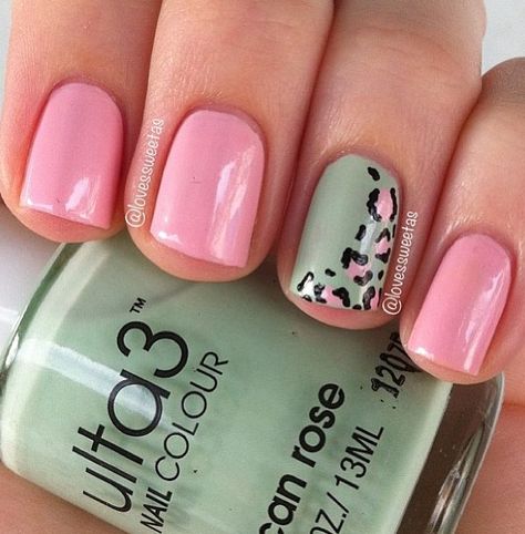 Pink & green leopard print nails Green Leopard Print Nails, Nails Shellac, Ideas For Nails, Green Leopard Print, Leopard Print Nails, Leopard Prints, Print Nails, Leopard Nails, Super Nails