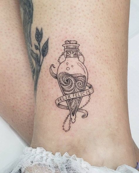 Felix Felicis Tattoo, 55 Tattoo, Siren Tattoo, Harry Tattoos, Stag Tattoo, Tattoo Fine Line, Felix Felicis, Wand Tattoo, Hp Tattoo