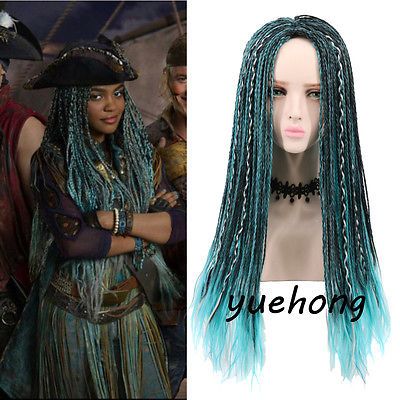 Descendants Cosplay, Uma Hair Descendants, Uma Hair Descendants Diy, Mal Decendents 3 Costume, Dti Red From Descendants, Hair Stail, Disney Descendants Party, Halloween Wigs, Witchy Fashion