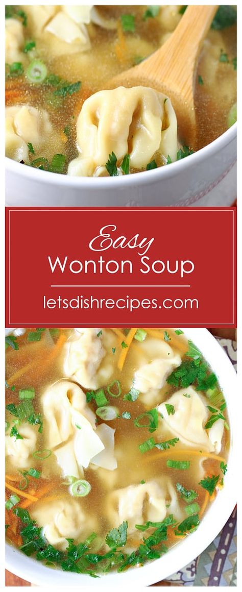 Wonton Soup Easy, Easy Wonton Soup, Wonton Soup Recipe, Asian Soup Recipes, Won Ton, Frozen Dumplings, Wonton Recipes, Quick And Easy Soup, Dumplings For Soup