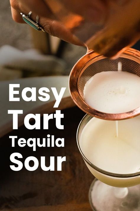 The smooth silky texture of a Tequila Sour is a delicious way to enjoy tequila and lime together Tequila Sour Recipe, Easy Drink Ideas, 3 Ingredient Cocktails, Tequila Sour, Summer Rum Cocktails, Champagne Cocktail Recipes, Craft Beer Recipes, Frozen Drink Recipes, Champagne Recipes Cocktails