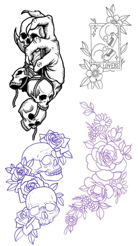 Floral Coffin Tattoo, Skull Tattoos Stencil, Jellyfish Tattoo Stencil, Skull Tattoo Design Women, Skull Tattoo Linework, Misfits Skull Tattoo, Tattoo Templates Stencil, Brenda Tattoo, Tattoos Stencils Outline