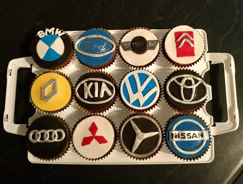 Audi Birthday Party, Car Cupcakes For Men, Car Cupcakes, Cake Car, Birthday Cupcakes Boy, Construction Birthday Cake, Cars Cupcakes, Motorcycle Birthday, Cupcakes For Men