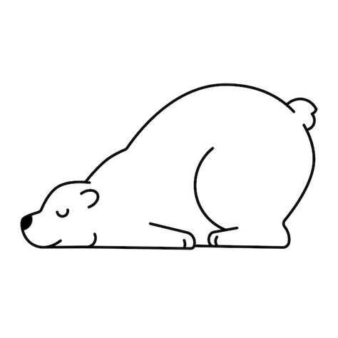 Polar bear asleep animal is sleeping bea... | Premium Vector #Freepik #vector #white-bear #polar-bear #polar #bear Christmas Polar Bear Drawing, Sleeping Bear Drawing, Polar Bear Drawing Easy, Cute Polar Bear Drawing, Polar Bear Outline, Polar Bear Drawing, Bear Stencil, Winter Gala, Penguin Nursery