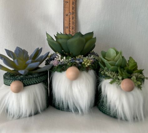 Succulent in Lavender and Green - Etsy UK Succulent Gnomes, Terra Cotta Pot Crafts Diy, Terra Cotta Pot Crafts, Ribbon White, Spartanburg Sc, Flower Pot Crafts, Gnomes Diy, Diy Gnomes, Gnomes Crafts