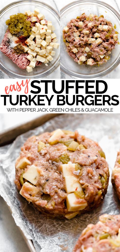 Cheese Stuffed Turkey Burgers, Jalepeno Turkey Burgers, Southwest Turkey Burgers, Stuffed Turkey Burgers, Keto Burgers, Burgers Recipes, Grilled Turkey Burgers, Burger Mix, Stuffed Turkey