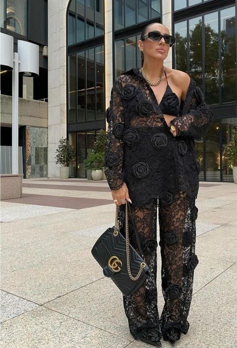 Lace Jumpsuit Outfit, Black Lace Outfit, Jumpsuit Outfit Ideas, Weaving Fabric, Handmade Flowers Fabric, Lace Jumpsuit, Lace Outfit, Jumpsuit Outfit, Flowers Fabric