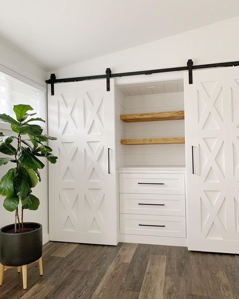 Small Double Closet Ideas, Small Closet Addition, Converted Room To Closet, Closet And Guest Room Combo, Spare Room Wardrobe Ideas, 3 Door Closet Ideas, Add Walk In Closet To Bedroom, Guest Closet, Adding A Closet To A Room