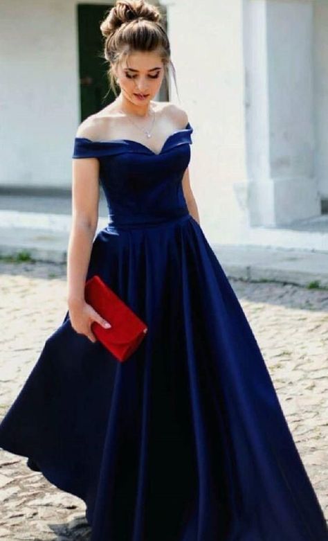 Blue Long Prom Dress, Navy Blue Prom Dress, Navy Blue Prom Dresses, Blue Prom Dress, Dress Graduation, Royal Blue Prom Dresses, Satin Evening Dresses, Dresses Royal, فستان سهرة